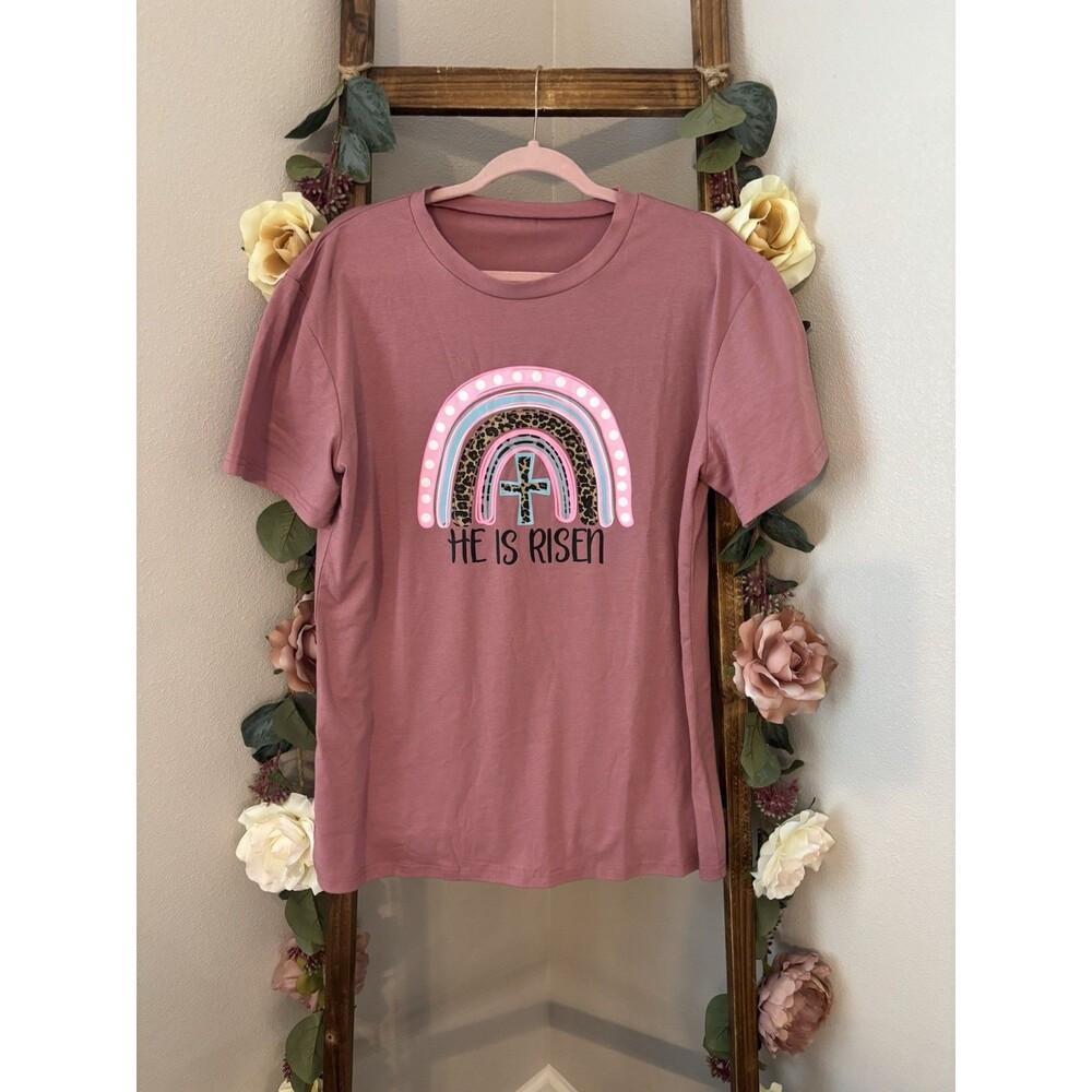 Graphic Tee He Is Risen Religious Faith